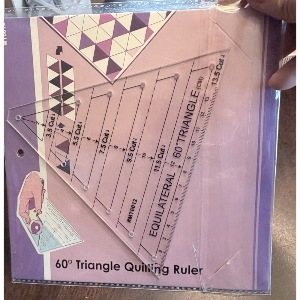 60 Degree Triangle Quilting Ruler NIP